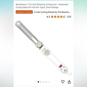 Beachwaver rotating 1.25”ceramic barrel curling iron. NEW fr Amazon, used 1 time
